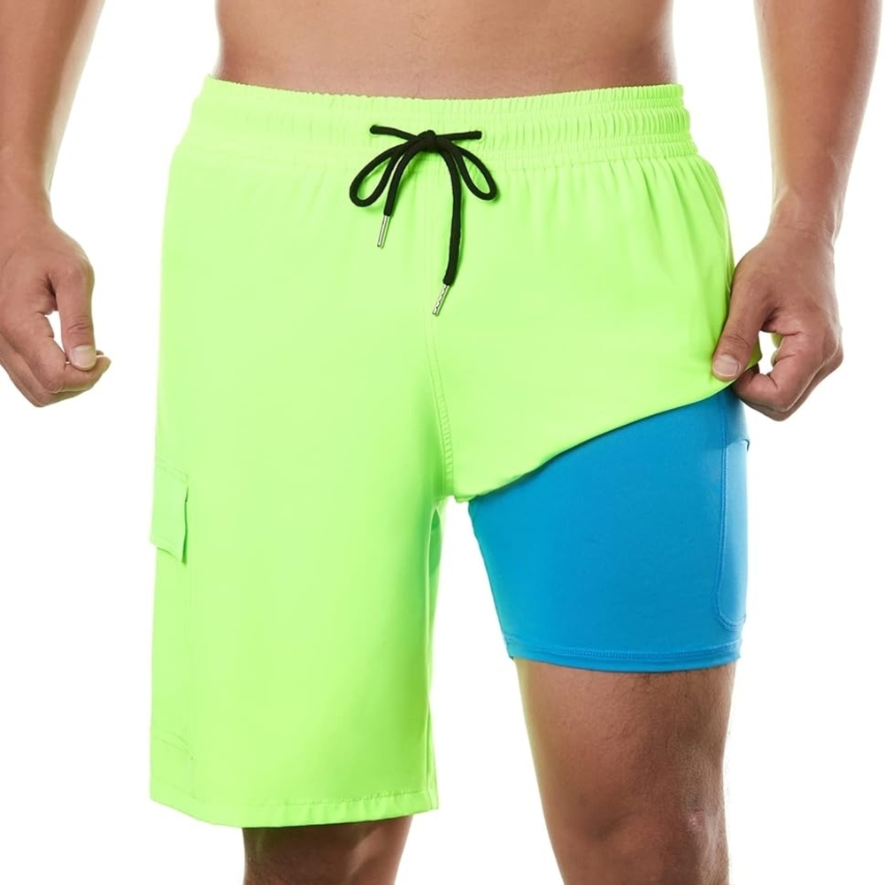 BRISIRA Mens Swim Shorts Swim Trunks 9 inch Bathing Suits Swimsuit Board 5XL